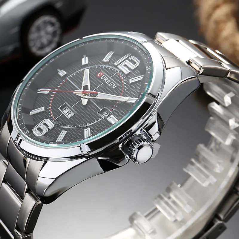 CURREN наручные часы 2017 кварцевые мужские Топ бренд Роскошные Известные модные
