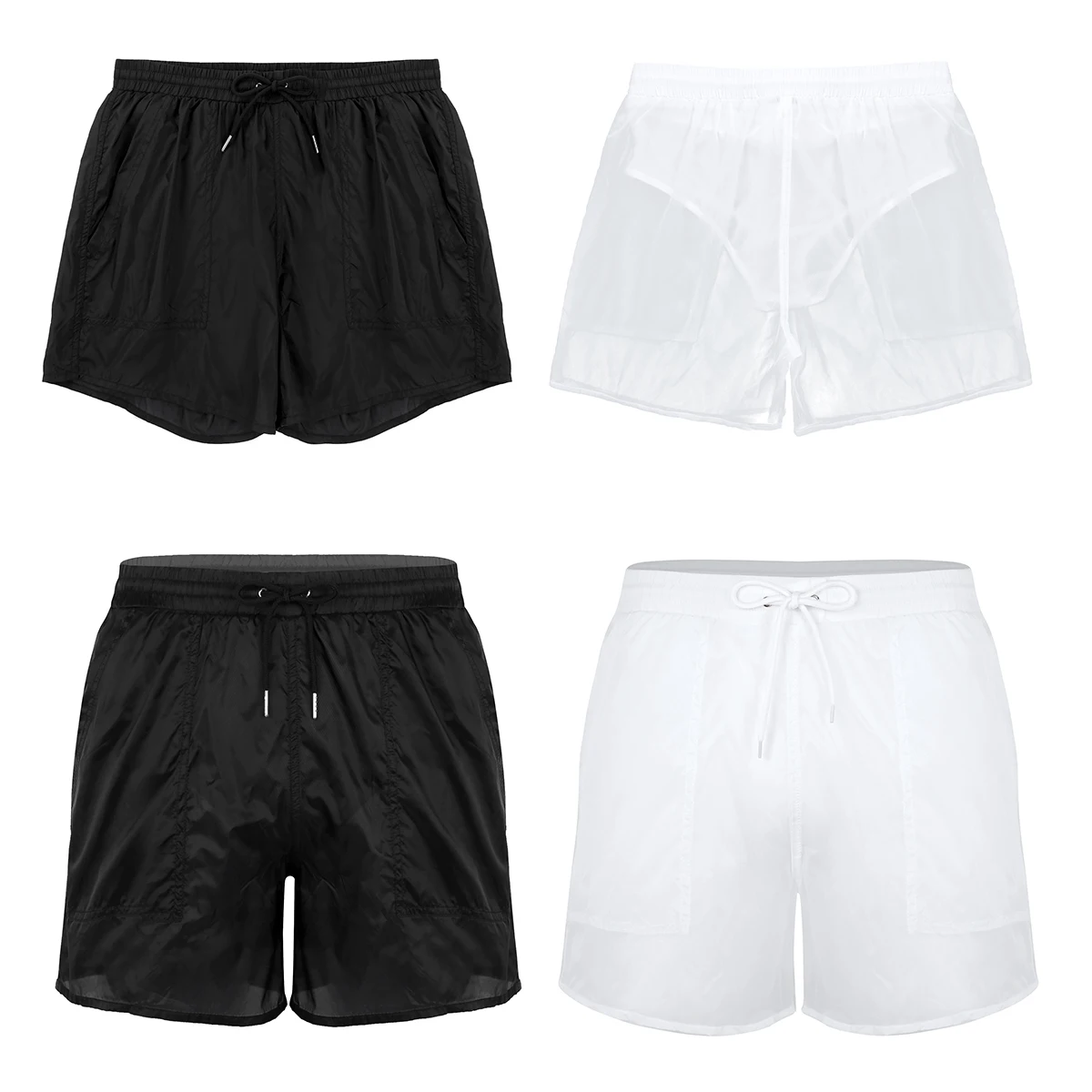 Мужские шорты-боксеры с эластичным поясом прозрачные быстросохнущие пляжные