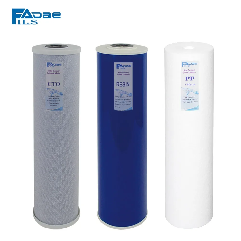 

Комплекты сменных фильтров для фильтрации всего дома, 3-ступенчатые фильтры из полипропиленовых осадок, смолы и углеродного блока, 5 микрон-4...