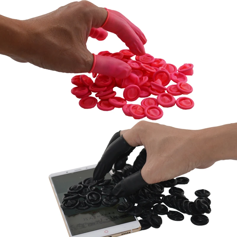 

100pcs/set Disposable latex finger glove antislip finger cots protector gloves for Beauty Jewellery work hand tool