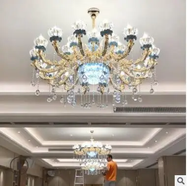 Европейский стиль гостиная роскошная люстра керамика из сплава на основе цинка спальня люстра пентхаус Ресторан Французский кристалл лампы для мотоциклов