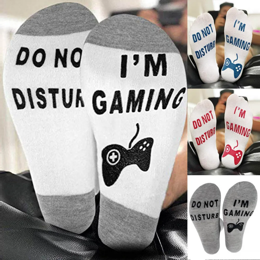 Men Unisex ɽo Not Disturb' Great Gamer Gift Letter Funny Short Socks fashion socksshort men sockscalcetines hombre invierno | Мужская