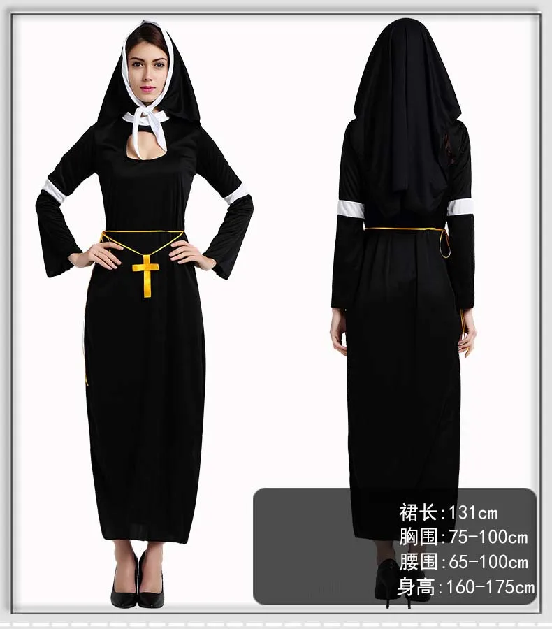 Adults Priest Nun Costume Men Women Missionary Cosplay Costumes Halloween Carnival Party Dress Supplies Purim | Тематическая одежда