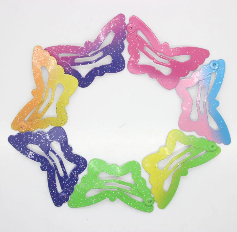 12 шт./лот заколки для волос в форме бабочки аксессуары радужные градиентные