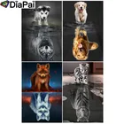 Полноразмернаякруглая Алмазная картина DIAPAI 100% 5D сделай сам, вышивка крестиком в виде семьи животных, домашний декор