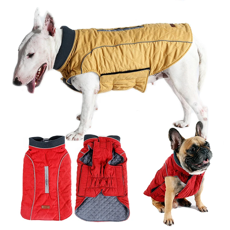 

XS-3XL Pet Dog Clothes Winter Dog Jacket Water Repellent Reflective Diamond Quilted Coat for Small Medium Large Dogs Bulldog Pug