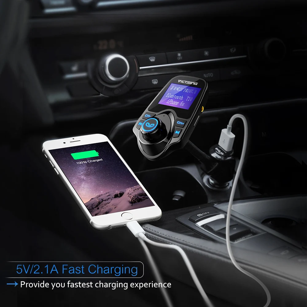 Автомобильное зарядное устройство Bluetooth FM передатчик USB беспроводной