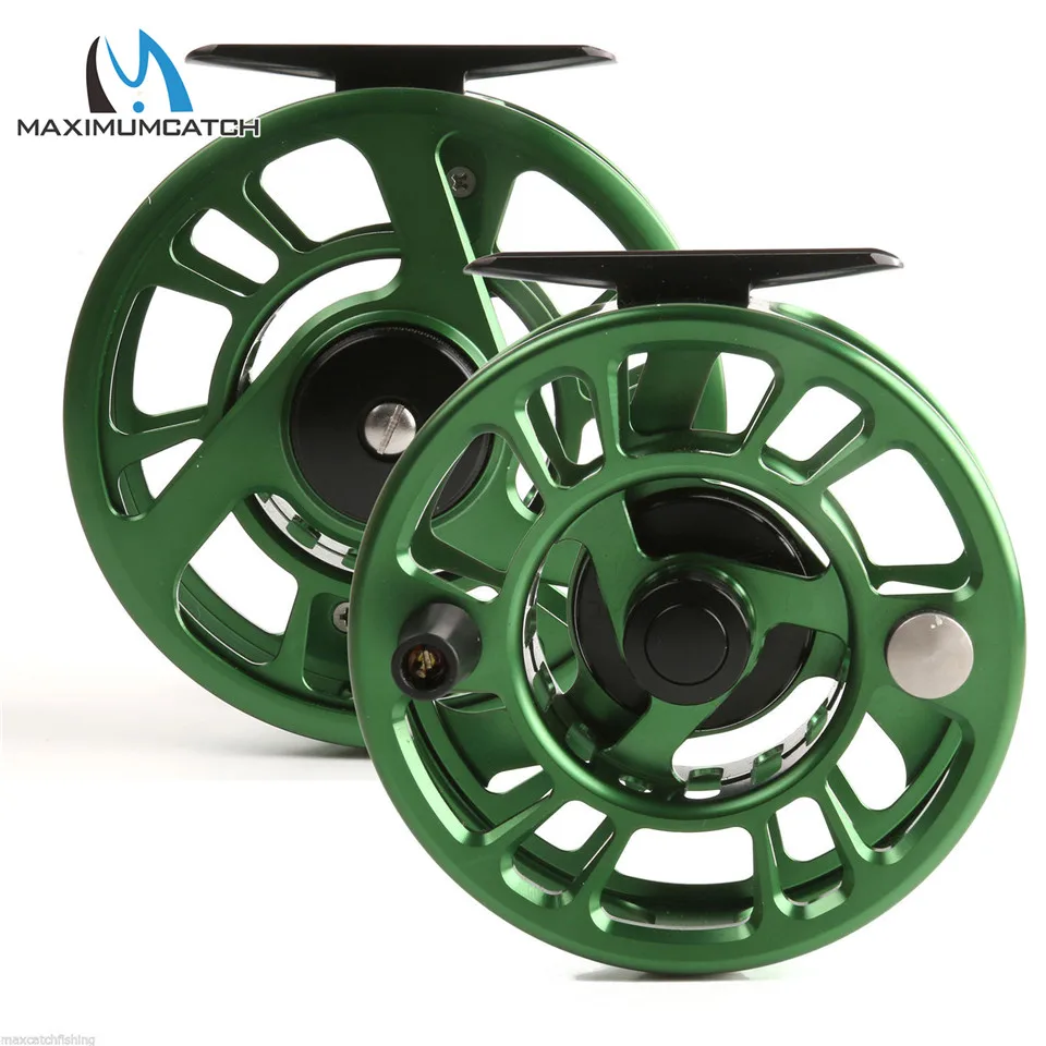 Maximumcatch NZ 3/4/5/6/7/8wt Green Fly Reel CNC Machine Cut Aluminum Fly Fishing Reel Large Arbor Fishing Reel
