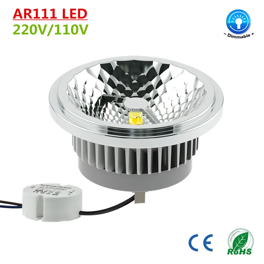 Новейшая светодиодная лампа AR111 12 Вт 15 с регулируемой яркостью 220 В CREE Chip G53 LED Light