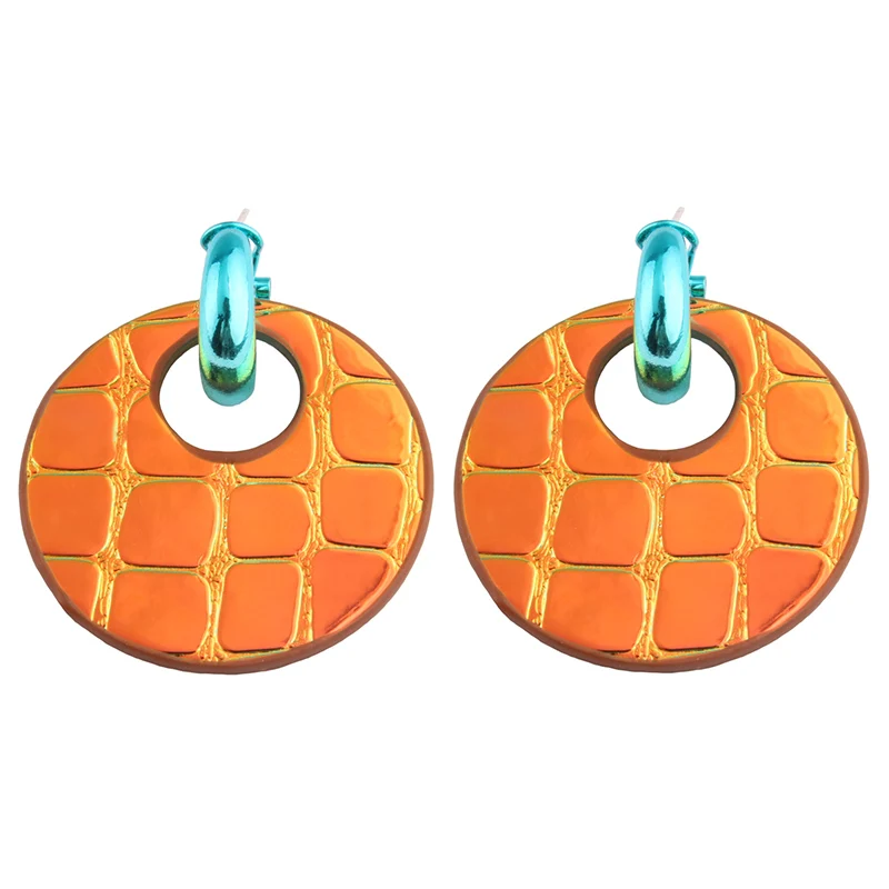 NeeFu WoFu круглые серьги кожаные большие медные женские Brinco Ear Oorbellen рождественский