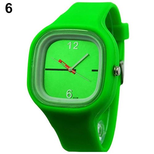 Горячая 11 видов цветов красочные Мужские Женские часы унисекс желе силиконовые