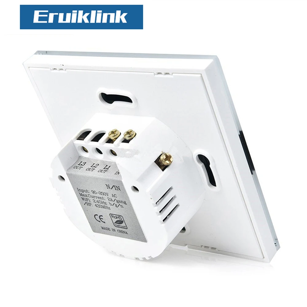 ЕС Стандартный Eruiklink 1 Gang Wi Fi Управление выключатель через Android и IOS Беспроводной