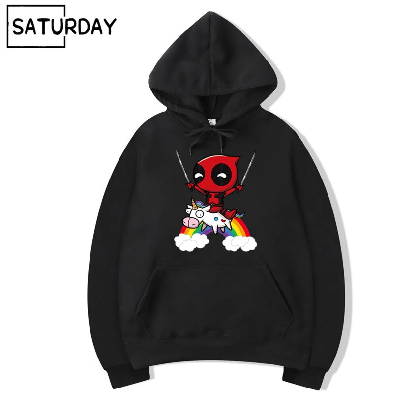 Мужская толстовка с капюшоном Deadpool зимняя женская Повседневная Теплая Флисовая