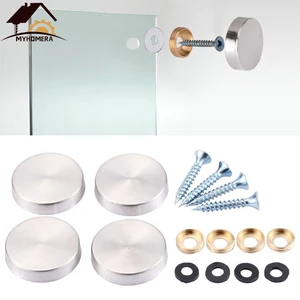 Крепежные винты для зеркал Myhomera, 8 наборов, 4 набора, декоративная крышка для гвоздей, винт для стеклянной рекламы, крышка из нержавеющей стали, латунная шайба