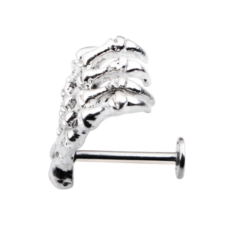 Серьги-гвоздики из хирургической нержавеющей стали в стиле панк с черепом