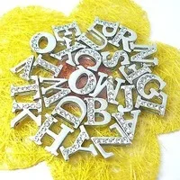 10p разноцветный Английский алфавит, стразы 8 мм A-Z Подвески с буквами DIY Аксессуары подходят 8 мм браслет и ошейник для домашних животных