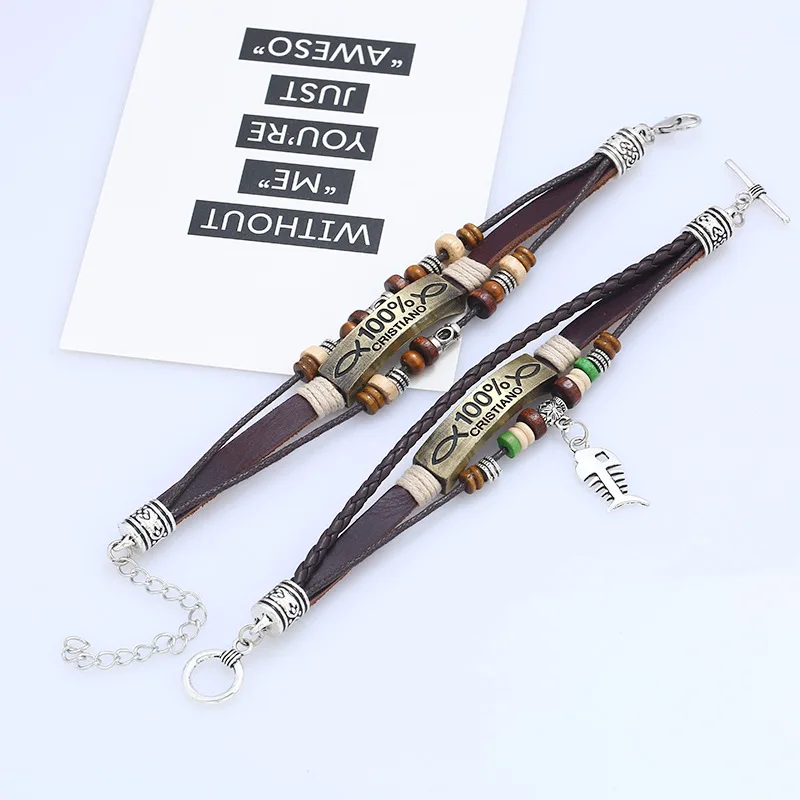 Hot Believe Faith Charms Bracelet Men Personality OL Success Genuine Leather Bracelets for Women Partner Gift Drop Shipping | Украшения и