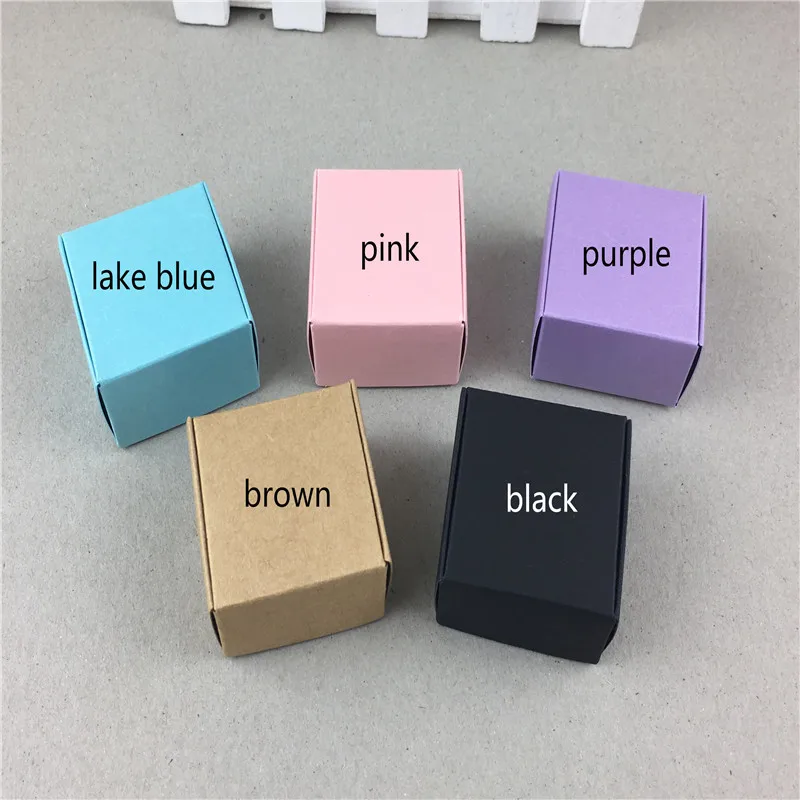 

30pcs/lot Two sizes Small Colorful Paper Box Kraft Cardboard Handmade Soap Box,Cute Gift Box, Jewelry/Candy Packaging Boxes