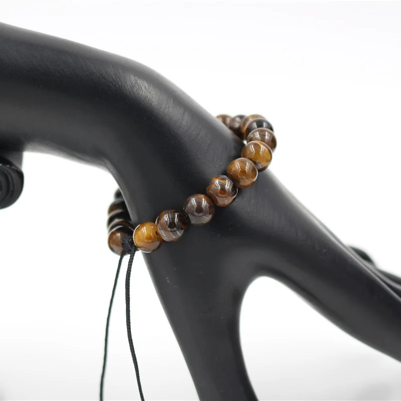 

Drop Shipping Fashion Men Tiger Eye Stone Bead Handmade Macrame Braided Weave Adjustable Bracelet Jewelry For Girl Women Gift