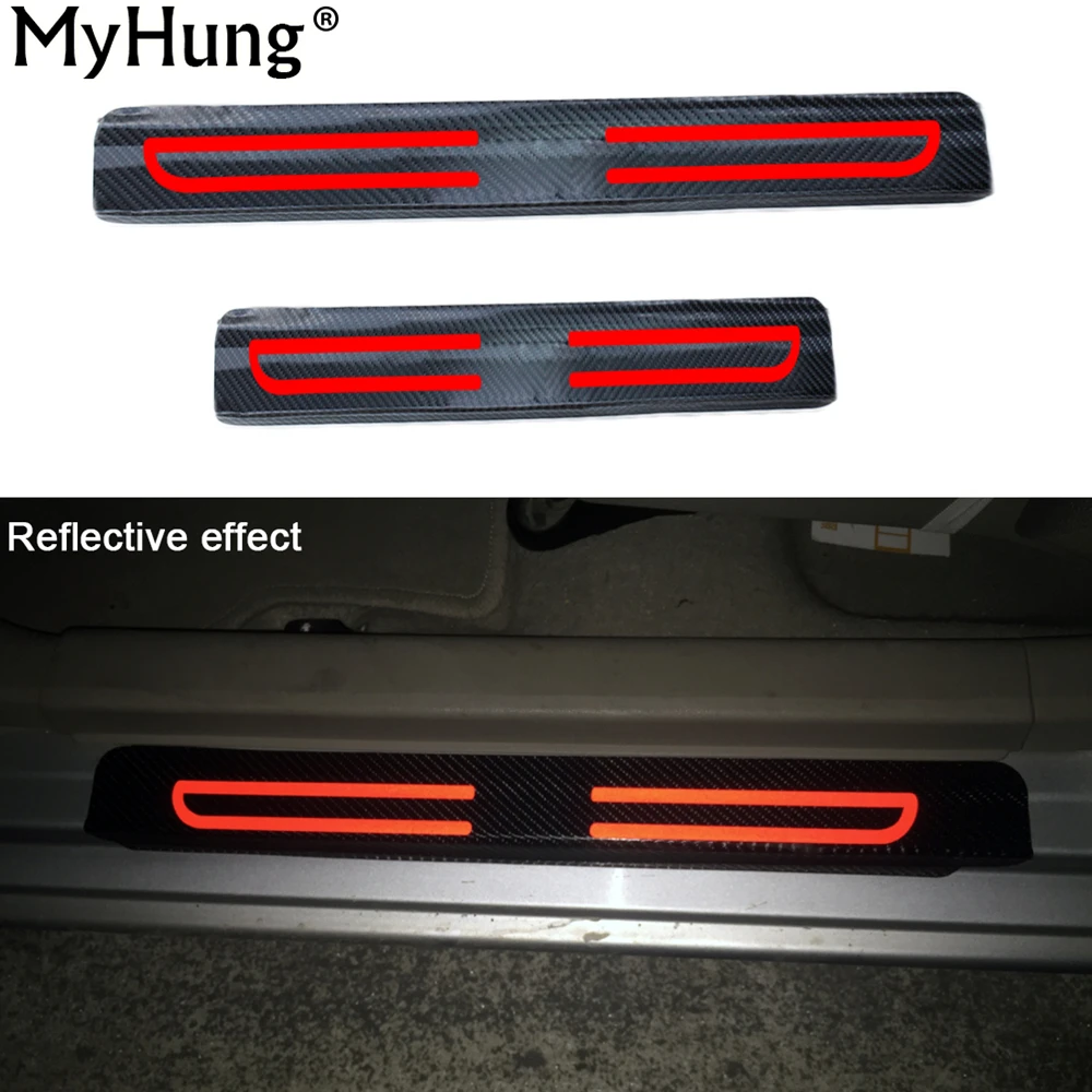 

Автомобильный скребок Стикеры порога Стикеры s приемная педаль для Nissan X-Trail X Trail, T32 4D углеродного волокна 4 шт