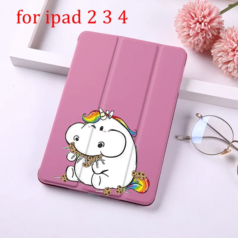 Чехол с единорогом для ipad 9,7 дюймов ipad 2 3 4 5 6 из искусственной кожи Стенд кожаный чехол матовый чехол-накладка чехол для ipad Air 1 2 - Цвет: for ipad 2 3 4