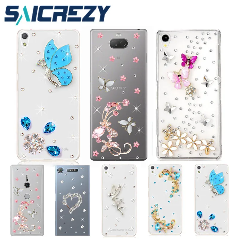 Прозрачный чехол со стразами для Sony Xperia 10 Plus 1 II XA2 XA Ultra XA1 XZ Premium XZ3 XZ1 Compact XZ2 L1 L2 L4