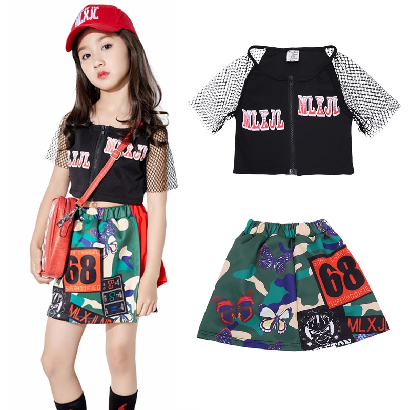 New Style Jazz Dance Costumes Girls Hip-hop Navel Exposed Costume for Performing Stage Games Show Clothes BL1054 |