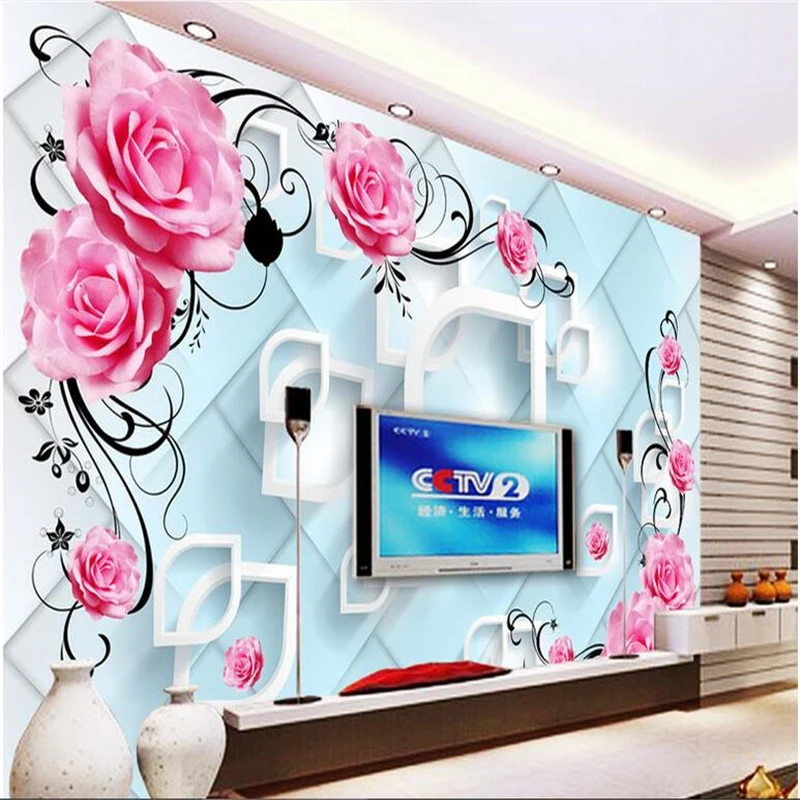 beibehang papel de parede Custom photo wallpaper large mural fantasy rose vines 3D diamond TV backdrop for walls 3 d wall paper