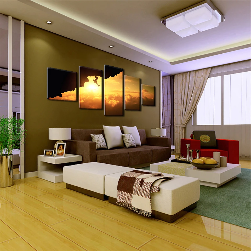 Настенная картина на холсте Декор для дома 5 шт.|sunset landscaping|painting sunsetprints pictures |