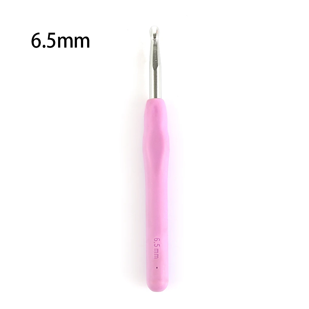 6.5mm 2,0-10 мм алюминиевые спицы для вязания Мягкая рукоятка с эргономичной ручкой крючок для вязания вплетать в пряжу спицы для вязания своими руками - Цвет: 6.5mm