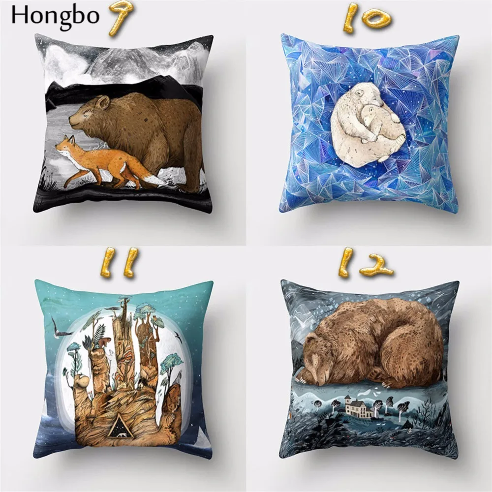 Hongbo 1 шт. симпатичный мультяшный Лисий медведь чехол для подушки наволочка