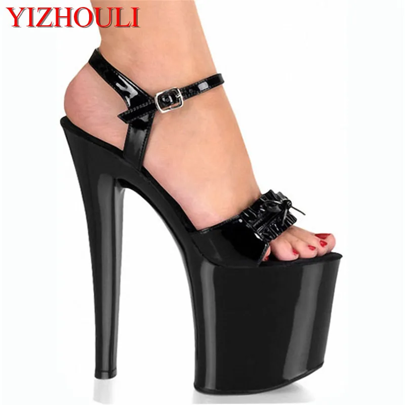 2018 New Sexy Gladiator Style 20cm High Heel Shoes Platform butterfly Sandals Pole Dance Shoes 8 inch Party Shoes