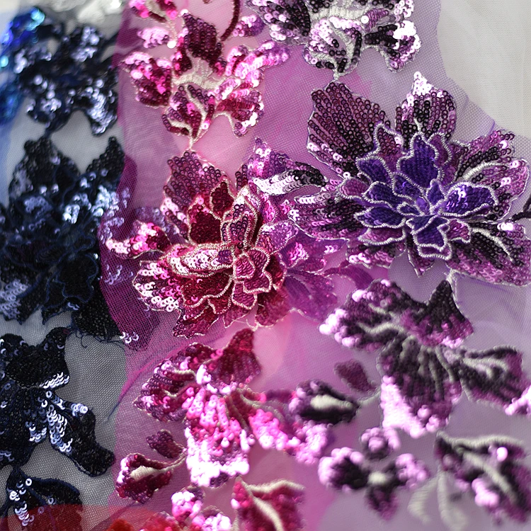 4 шт. 3D блестки аппликация вышивка кружева патчи цветы свадебные платья сделай