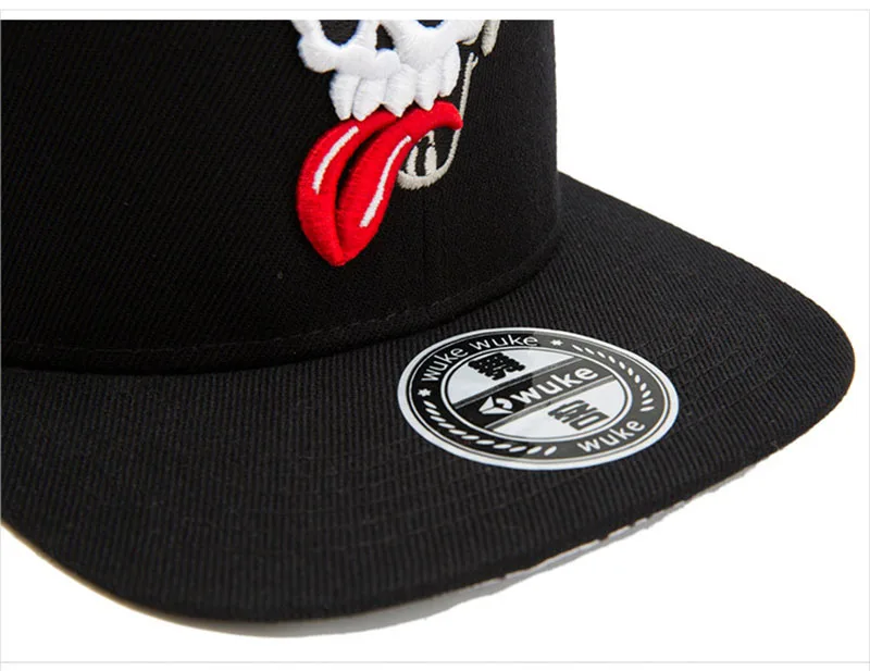 Aolamegs Кепка в стиле хип-хоп с вышивкой черепа, плоская кепка s Snapback, хлопковая Модная Повседневная Уличная летняя Высококачественная брендовая уличная одежда