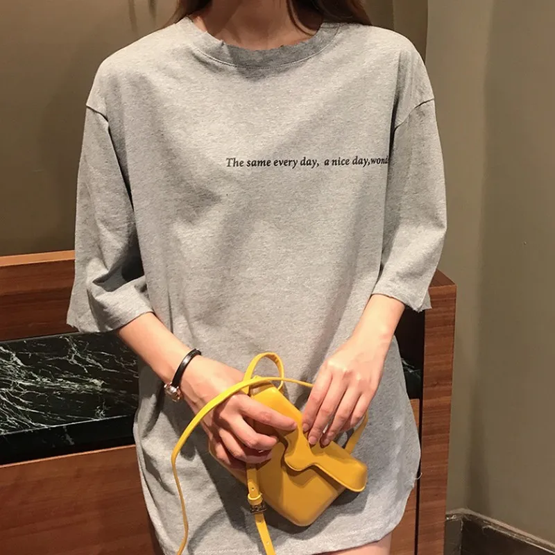 Женская футболка большого размера с коротким рукавом BF Повседневная Свободная в