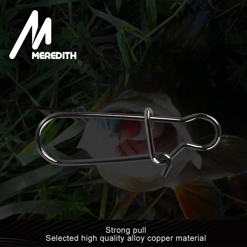 MEREDITH 50 шт. крюк из нержавеющей стали быстрый зажим замок защелки вращающиеся твердые кольца безопасности защелки рыболовный крючок Разъем