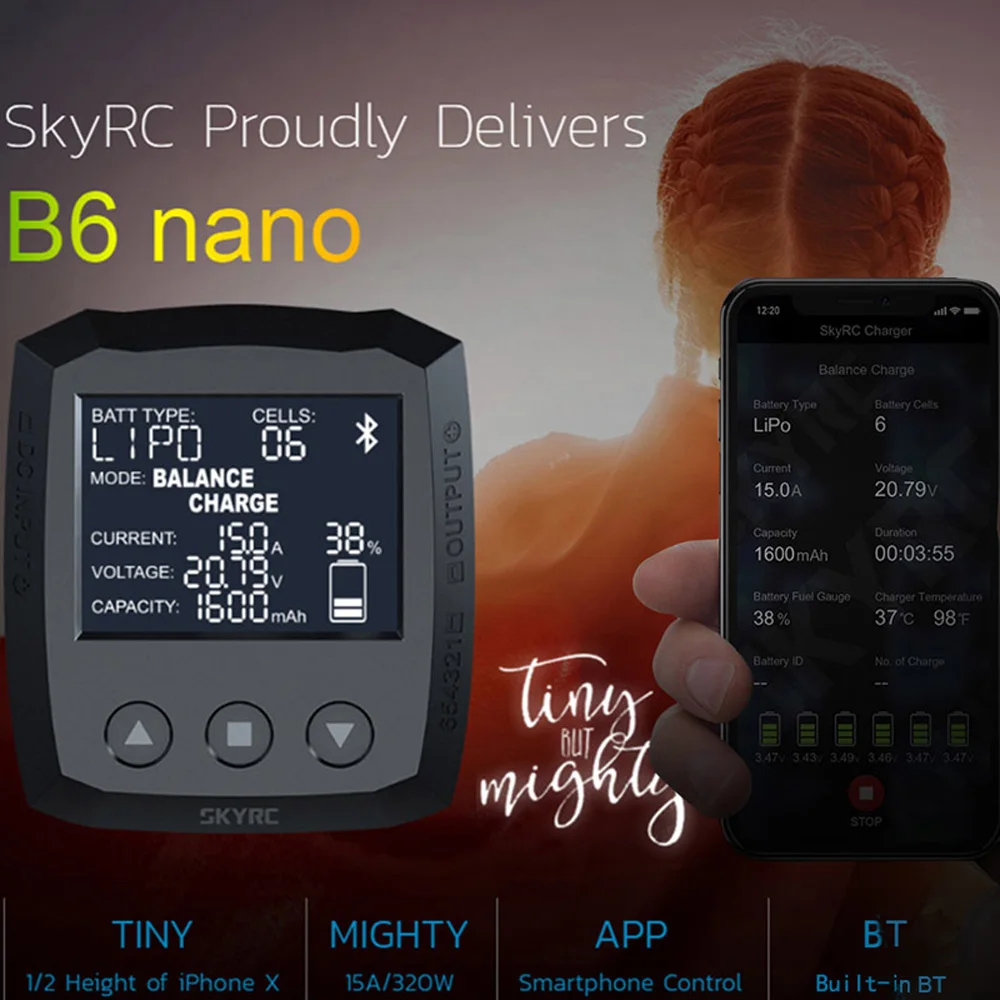 SKYRC B6 nano Smart Balance charger Dis зарядное устройство приложение управление LiHV LiFe Lilon NiCd