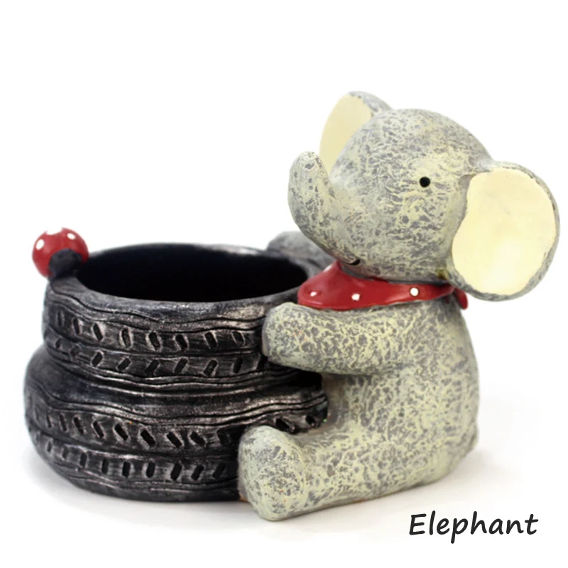 Elephant 1 шт. милые Мультяшные животные цветочные горшки Смола Цветочный Горшок микро-пейзаж суккулент горшок для растений домашние садовые украшения бонсай плантатор - Цвет: Elephant