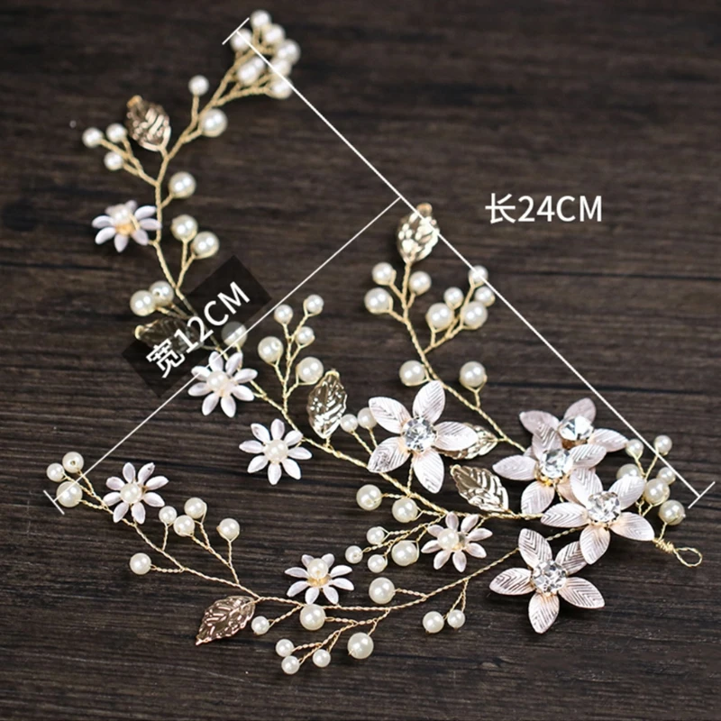 

Bride Headband Golden Leaves Jewelry Women Wedding Hair Band Handmade Decoration