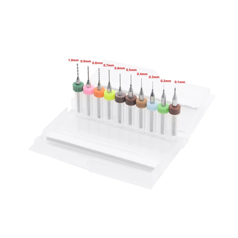 10pcs/lot Hard Alloy PCB Print Circuit Board Carbide Micro Drill Bits Tool 0.3-1.2mm set for 0.1mm-3.0mm SMT CNC | Инструменты