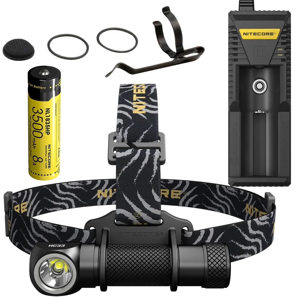 NITECORE HC33 1800Lm налобный фонарь i1 зарядное устройство 18650 перезаряжаемая батарея фара Водонепроницаемая фара для кемпинга