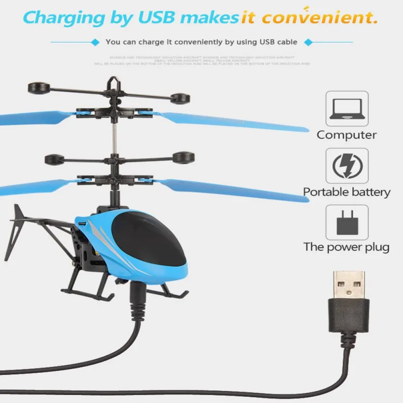 Летающий Мини RC инфракрасная индукция Вертолет Самолет мигающий светильник