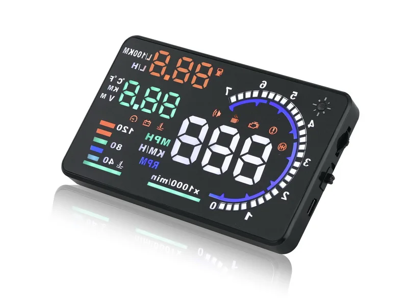 5 дюймов HD Автомобильный Hud Дисплей OBD2 более Скорость сигнализации потребление