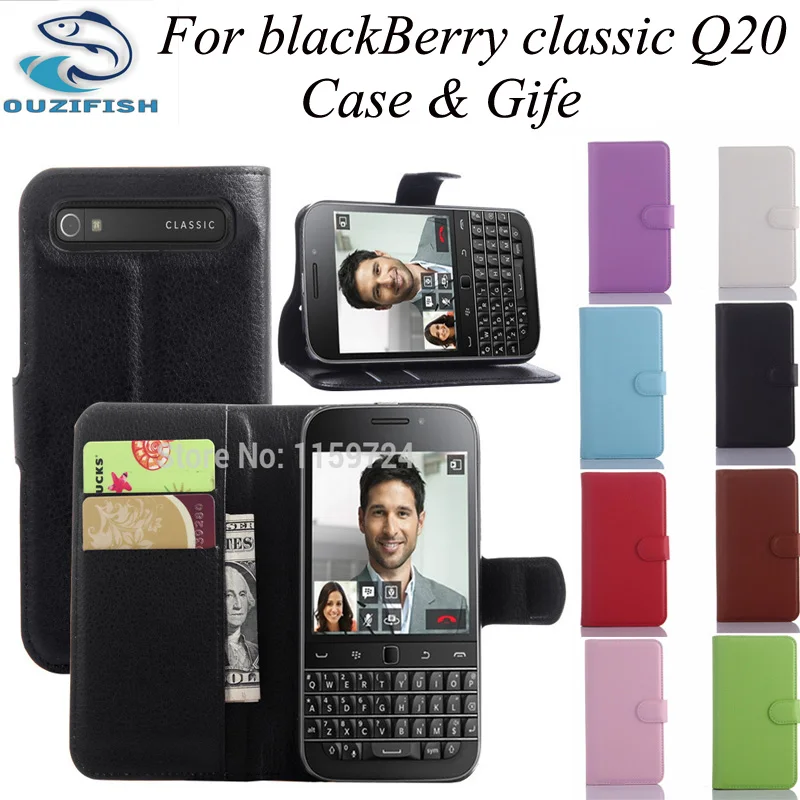 (OUZIFISH) роскошный стильный кожаный чехол бумажник с подставкой для blackBerry classic Q20