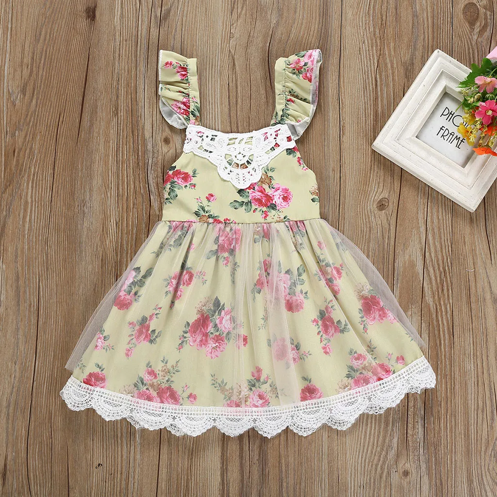 MUQGEW kids dresses for girls wedding party Toddler Kids Girl Dress Flower Lace Tulle Princess Party Pageant Dresses vestidos#y2 | Детская