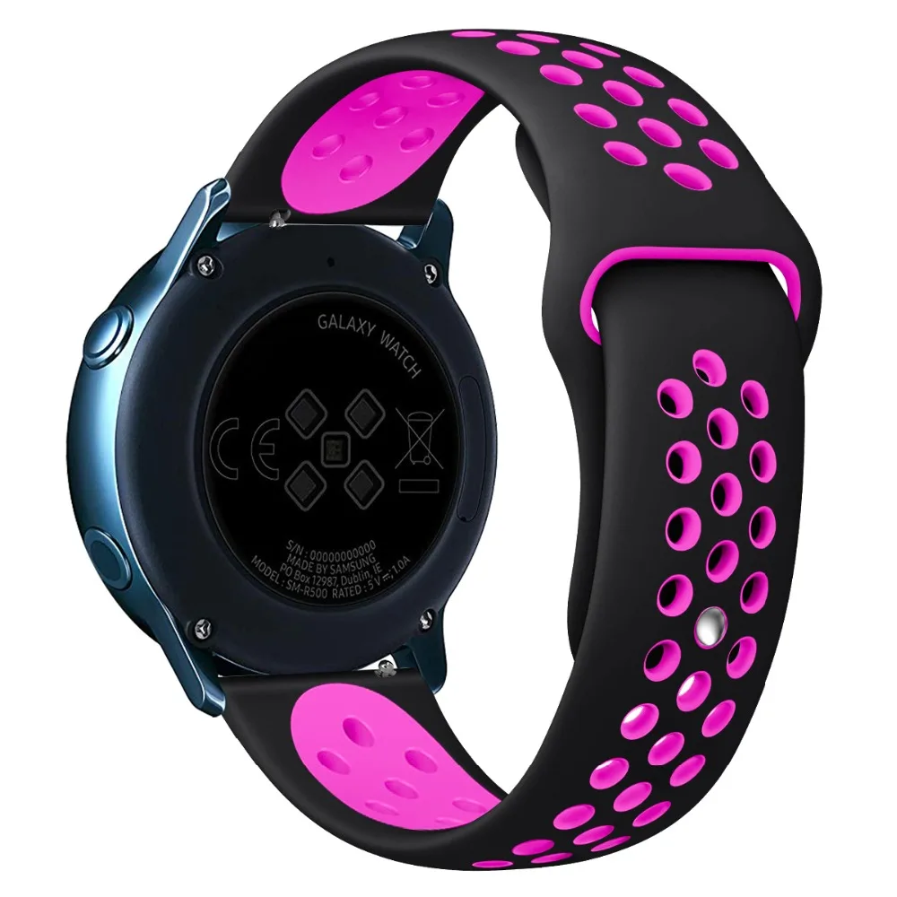 20 мм ремешок для часов для samsung Galaxy Watch Active/gear Sport/gear S2 классические часы huawei сменный ремешок для часов браслет 91027