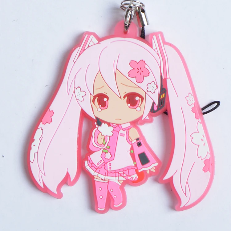 Hatsune Miku оригинальная японская аниме фигурка резиновая силиконовая сладкий запах подвеска на мобильный телефон/брелок/ремешок