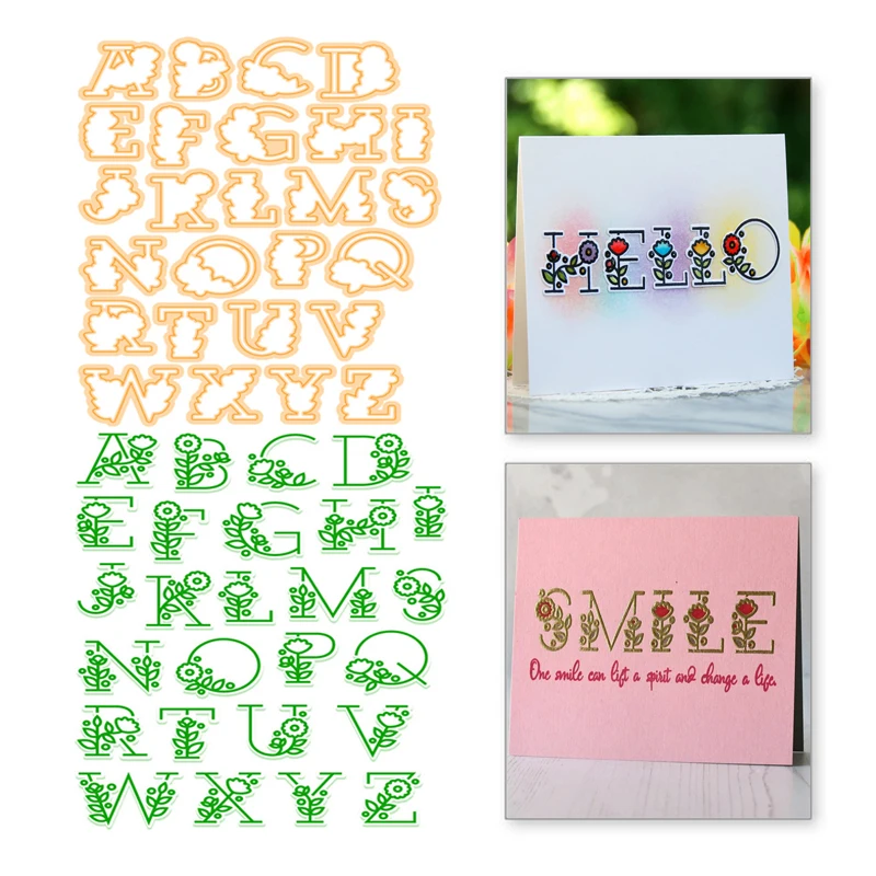 Naifumodo штампы с буквенным алфавитом металлические резные для скрапбукинга ABC