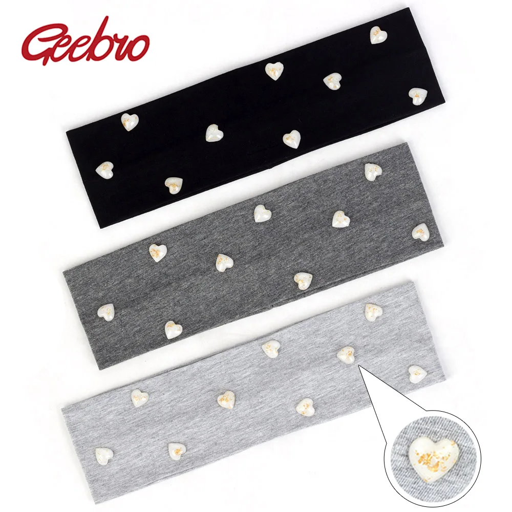 Geebro аксессуары из золотой фольги в форме сердца женские эластичные повязки для