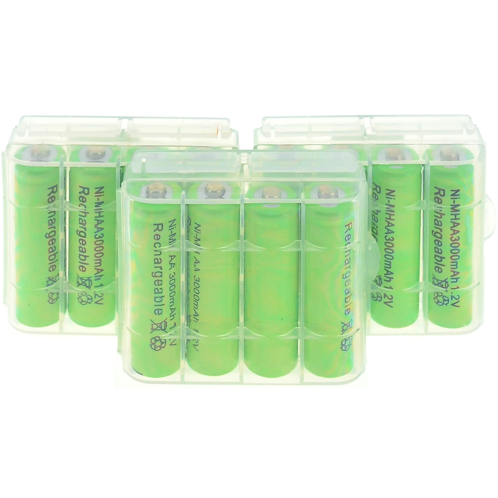 4/8/12psc AA 3000mAh 1 2 V аккумуляторная батарея Ni-MH зеленый цвет с Чехол | Электроника